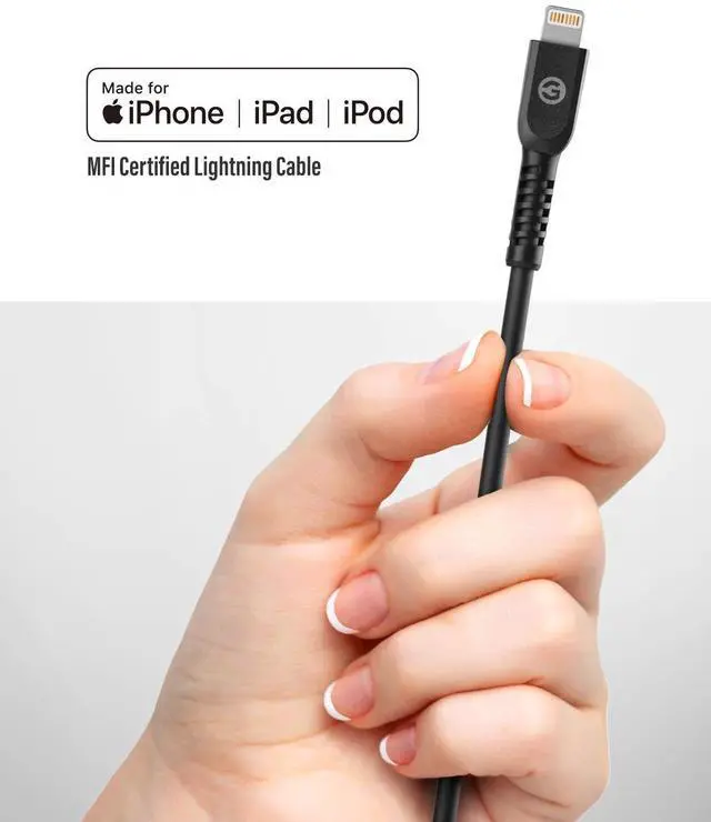 Alt view image 3 of 5 - GALVANOX Short iPhone Charging Cable (2 Pack) Apple MFi Certified USB C to Lightning 1ft Braided Charger Cords Compatible with iPhone 11/12/13/14 Pro Max (Black)