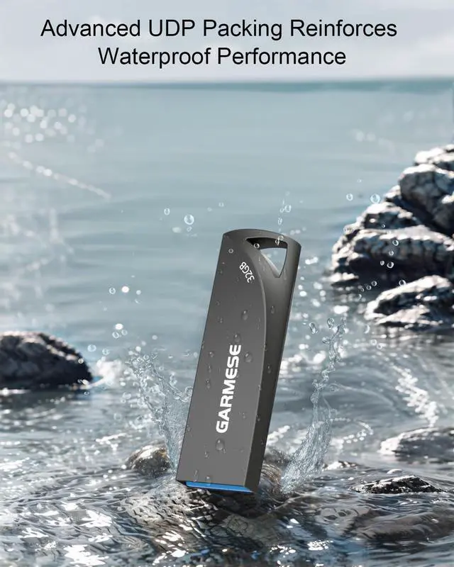 Alt view image 2 of 5 - GARMESE 32GB USB 3.0 Flash Drive, 5-Pack Waterproof Metal USB Memory Stick, Slim Thumb Drive Portable Pen Drive with Keychain Hole Stylish Jump Drive for Computer/Car/Smart TV