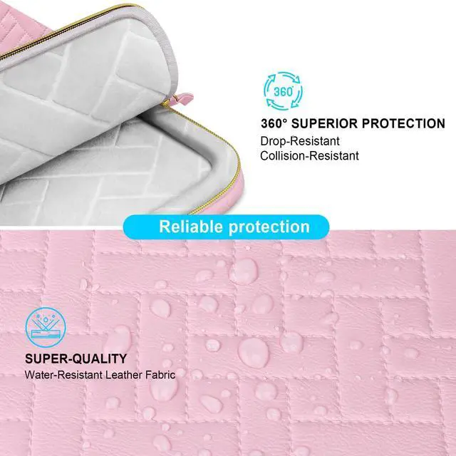 Alt view image 3 of 5 - Lacdo 360deg Protective Laptop Shoulder Bag for 15 inch New MacBook Air M4 A3241 2025, M3 A3114, M2 A2941 2024-2023, 15 inch MacBook Pro A1990 A1707, Dell XPS 15 Plus Computer Case Bag, Sakura Pink