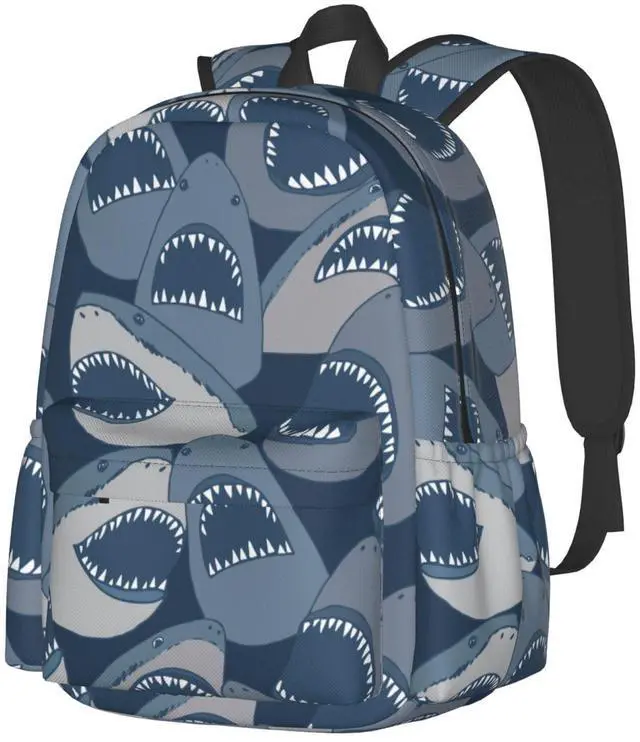 Main image of Jbofyee Angry Sharks Sea Animal Laptop Backpack For Men Women, Lightweight Daypack Bookbag For Daily Commutes Business Travel Hiking