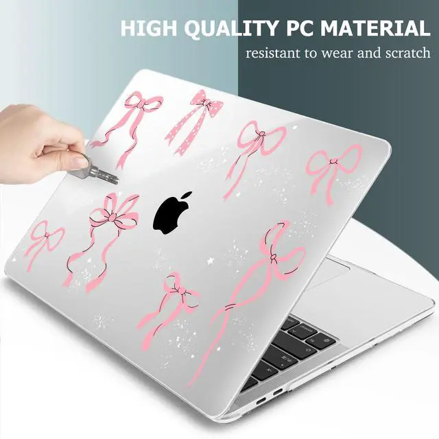 Alt view image 5 of 5 - Lepeoac Case for MacBook Pro 13 inch with/Without Touch Bar (2016-2022, M2 A2338 M1 A2289 A2251 A2159 A1989 A1706 A1708), Hard Shell + Keyboard Cover + Dust Plug, Star Bow