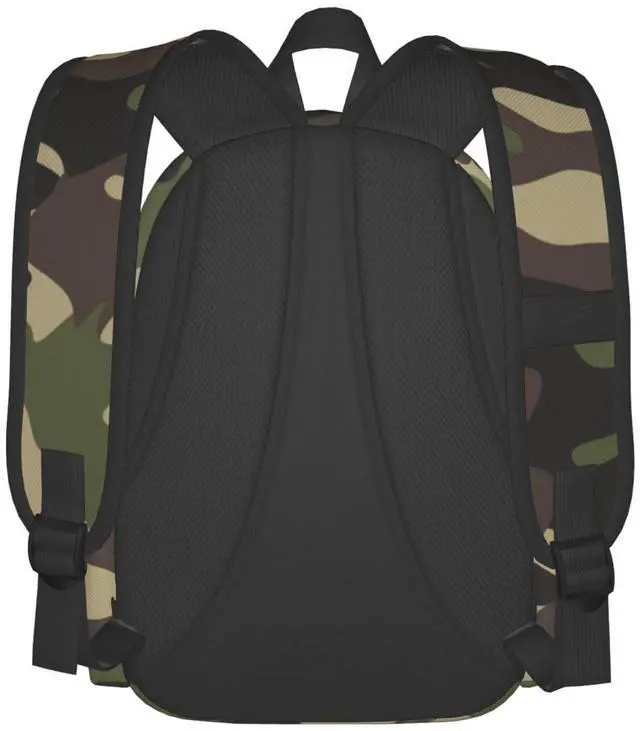Alt view image 4 of 5 - Jbofyee Camouflage Pattern Laptop Backpack For Men Women, Green Camo Lightweight Daypack Bookbag For Daily Commutes Business Travel Hiking