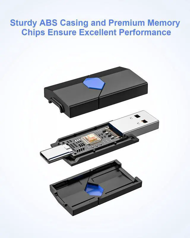 Alt view image 4 of 5 - JUANWE 2Pack 128GB USB C Flash Drive Type C + USB A Thumb Drive Retractable Dual Flash Drive 128GB Type C Memory Stick 2 in 1 Jump Drive for iPhone 15, iPad, Android Phones, Tablet, Laptop, Computers