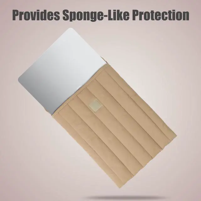 Alt view image 2 of 5 - Linpr Puffy Laptop Sleeve 15-16 Inch Streak-Beige, Protective Carrying Case for Men and Women, Cute Case Bag Compatible with 15 and 16 Inch Laptops, for MacBook Air M2, Asus/Dell Xps in Cover