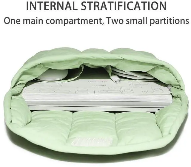 Alt view image 3 of 5 - Puffy Laptop Sleeve 15-16 Inch Mint Green, Protective Carrying Case for Men and Women, Cute Case Bag Compatible with 15 Inch and 16 Inch Laptops, for MacBook Air M2 M1, Asus/Dell Xps/Lenovo in Cover