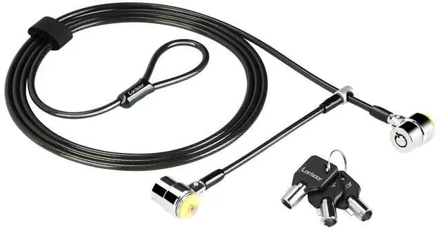 Main image of LORADAR Daul Head Twin Cable Lock Lock for Laptops,Monitor 3 Keys 6.7Foot Lock Two Devices at The Same Time