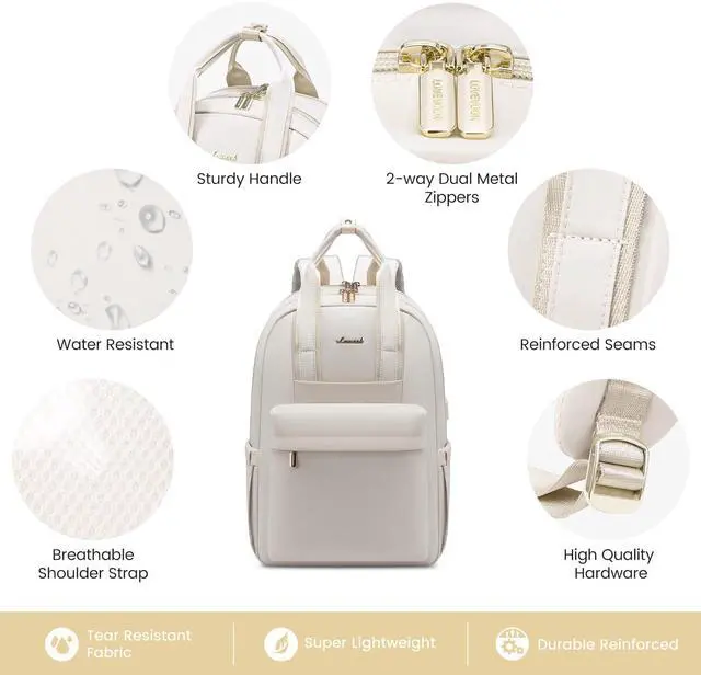 Alt view image 5 of 5 - LOVEVOOK Laptop Backpack Purse for Women, 15.6 Inch Travel Laptop Bag with USB Port, Waterproof Work Teacher Nurse Computer Backpack, Durable Casual Daypack