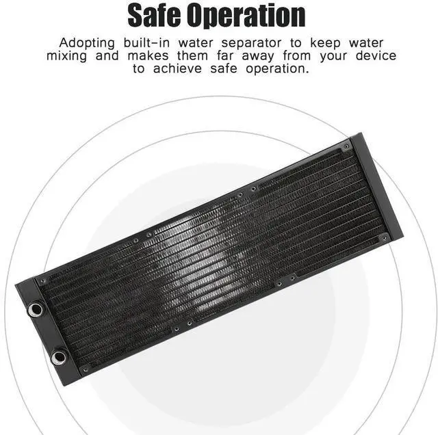 Alt view image 2 of 5 - Joyzan Computer Heat Exchanger, 12 Tubes Cooler Pipe Water Cooling Radiator Aluminium G1/4 Thread Separator Tubing Watercooling CPU PC Sink Liquid Triple Fan Mounts Hardware Labs Kit Cool System 360mm