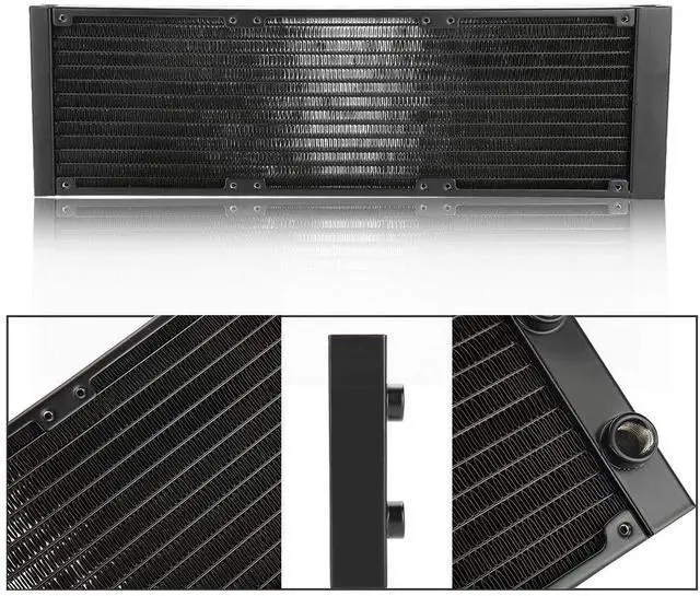 Alt view image 4 of 5 - Joyzan Computer Heat Exchanger, 12 Tubes Cooler Pipe Water Cooling Radiator Aluminium G1/4 Thread Separator Tubing Watercooling CPU PC Sink Liquid Triple Fan Mounts Hardware Labs Kit Cool System 360mm