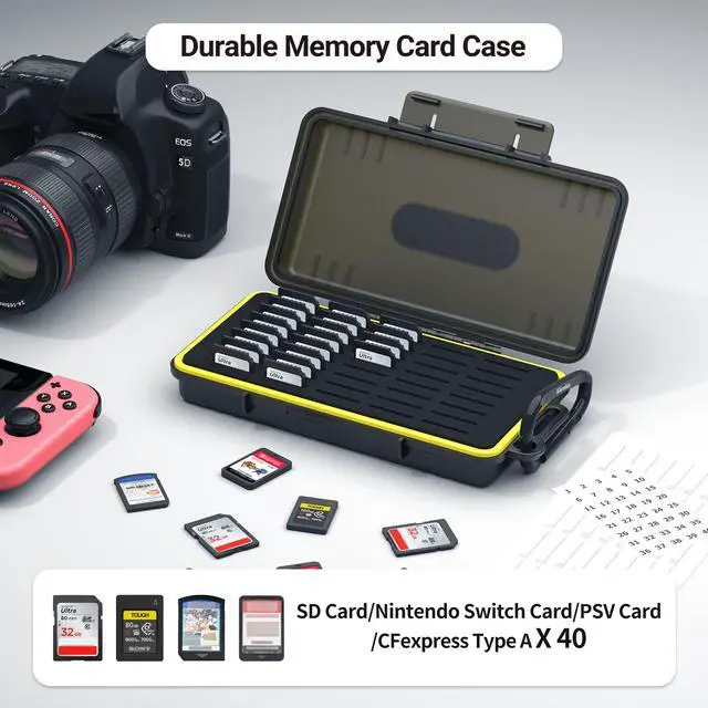 Alt view image 2 of 5 - Memory Card Case + LR44 Holder:Memory Card Case with Button Round Battery Storage Case