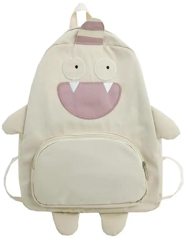 Main image of KOWVOWZ Kawaii Frog Large Novelty Backpack Girl Boy Teen Cute Fuuny Panda Animal High School Backpack Laptop Waterproof Bookbag (White)