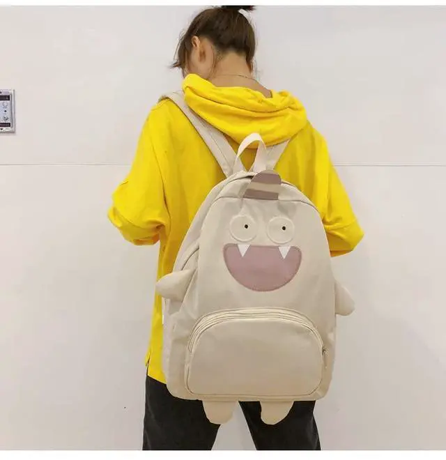 Alt view image 2 of 5 - KOWVOWZ Kawaii Frog Large Novelty Backpack Girl Boy Teen Cute Fuuny Panda Animal High School Backpack Laptop Waterproof Bookbag (White)