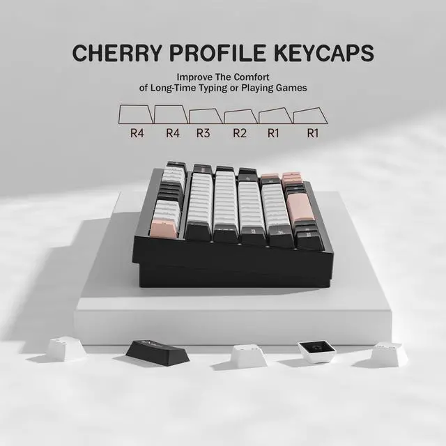 Alt view image 3 of 5 - KBDiy Olivia Female keycaps PBT Double Shot Keycap Set,174 Keys Pink Keycaps 60 Percent Cherry Profile Keycap for 61/64/68/84/87/100/104/108 Mechanical Keyboard