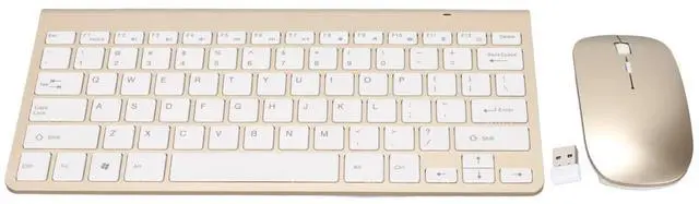 Main image of Hilitand Keyboard Combo, 2.4G 78 Keys Slim Keyboard and Set,USB Ergonomics Mute Computer Keyboard Mouse,for Home Office Game (Luxury Golden)