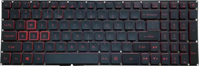Main image of Replacement Keyboard for Acer Nitro 5 AN515-53 AN515-52 AN515-53-52FA AN515-51, AN515-42 AN515-41 AN515-41-19HM Series Black red with Backlight
