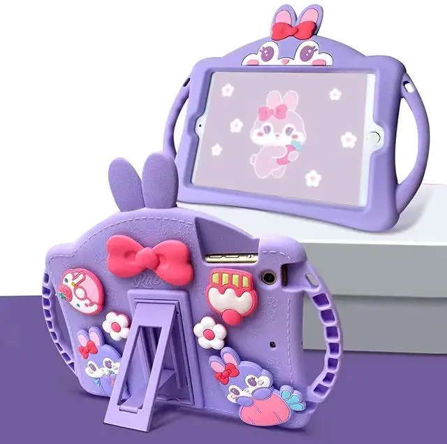 Main image of for iPad mini 7 A17 Pro 2024/iPad Mini 6 2021 8.3 Inch iPad mini 7th/6th Gen Case Cute Kids, Cover for iPad mini 8.3" 7th Gen A2995/A2996/A2993/6th Gen A2567 A2568 A2569 Kids Girls(Purple)