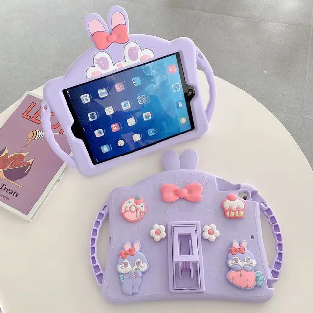Alt view image 4 of 5 - for iPad mini 7 A17 Pro 2024/iPad Mini 6 2021 8.3 Inch iPad mini 7th/6th Gen Case Cute Kids, Cover for iPad mini 8.3" 7th Gen A2995/A2996/A2993/6th Gen A2567 A2568 A2569 Kids Girls(Purple)