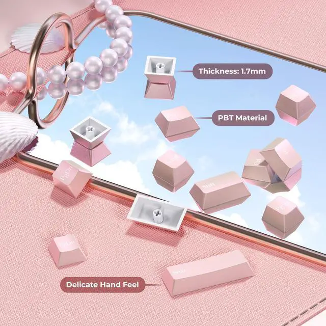 Alt view image 3 of 5 - HITIME x XVX PBT Keycaps 75 60 Percent, Pink Custom Keyboard Keycaps, Cherry Profile Key caps Set 97 Keys for Cherry Gateron MX Switche Keyboard