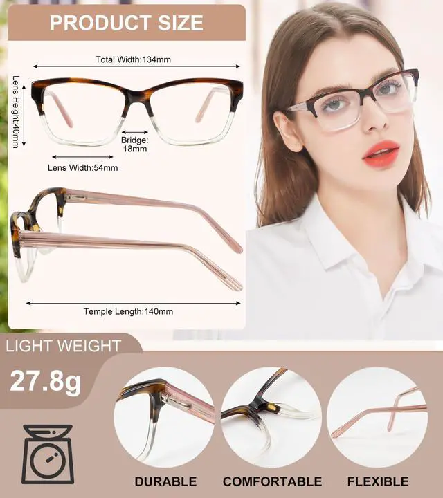 Alt view image 5 of 5 - MARE AZZURO Blue Light Blocking Glasses, Computer Reading Gaming TV Phones Glasses for Women Men, UV400 Clear Lens Eye Protection