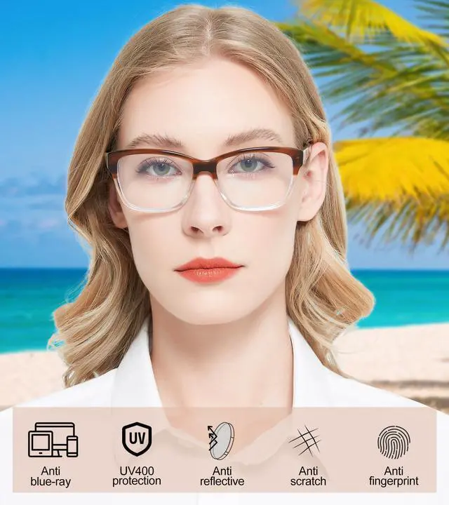 Alt view image 2 of 5 - MARE AZZURO Blue Light Blocking Glasses Women Men, Computer Reading Gaming TV Phones Glasses UV400 Clear Lens Eye Protection