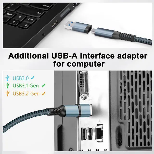 Alt view image 4 of 5 - Kuject Link Cable 20FT Compatible for Quest 3S/3, Quest 2/Pro, Pico 4, Nylon Braided Accessories for Rift S/Steam VR Games, USB 3.0 Type C to C High Speed Data Transfer Charging Cord for Gaming PC