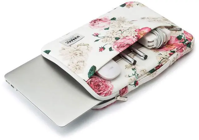 Alt view image 2 of 5 - Kinmac 360° Protective Laptop Sleeve Case Bag Cover with Handle for MacBook Pro 16 inch,16 inch HP,Lenovo,Dell,ASUS,Acer Ultrabook and Business Laptop (Peony)