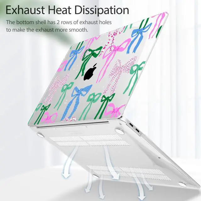 Alt view image 4 of 5 - May Chen Compatible with MacBook Air 13 inch Case 2022 2021, 2020-2018 Release Model: M1 A2337 A2179 A1932, Plastic Hard Shell Case Cover for Mabook Air 13 inch with Retina Dispaly, Colorful Bows