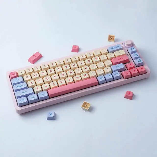 Alt view image 3 of 5 - Hyekit Marshmallow Keycaps - 132 Keys, Dye-Sublimation, Cute Design, XDA Profile, Cherry Gateron MX Switch Compatible