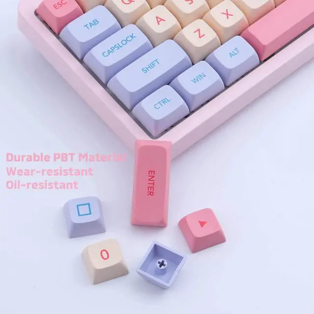 Alt view image 5 of 5 - Hyekit Marshmallow Keycaps - 132 Keys, Dye-Sublimation, Cute Design, XDA Profile, Cherry Gateron MX Switch Compatible
