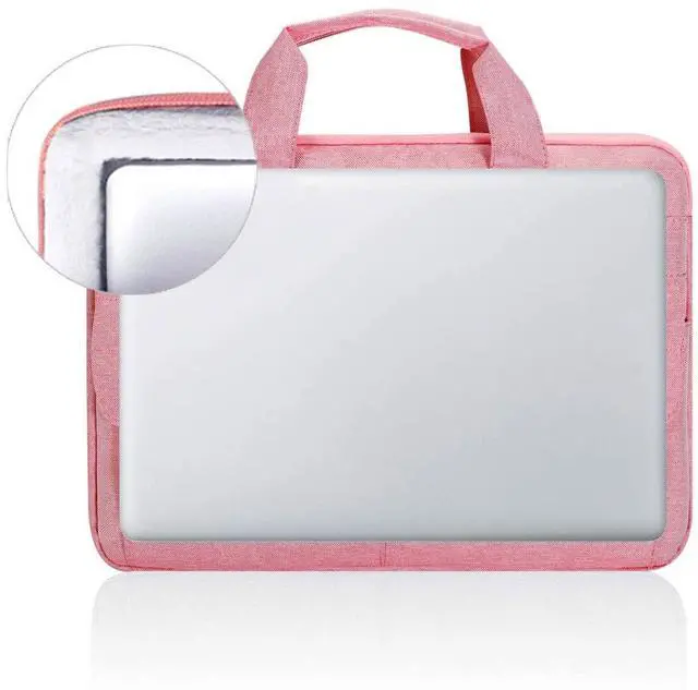 Alt view image 3 of 5 - LANDICI Laptop Bag Case 17 17.3 inch for Women, Waterproof Computer Cover Bag Compatible with MacBook 17, 17-18 inch HP Acer Dell Lenovo ASUS Laptop, Slim Briefcase with Shoulder Strap, Pink