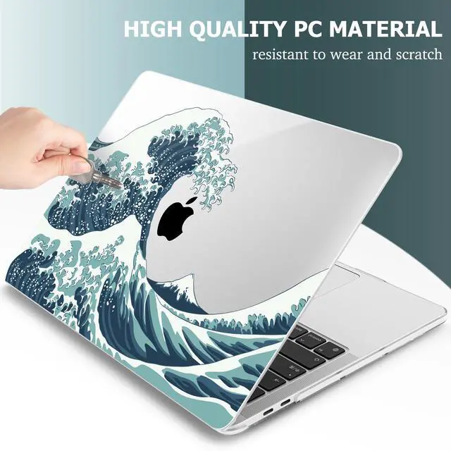 Alt view image 3 of 5 - for MacBook Pro 16 inch 2020 2019 Release Model A2141, May Chen Crystal Clear Hard Shell Case Cover for MacBook Pro 16 inch Fit Touch ID and Touch Bar & Retina Display - Great Wave