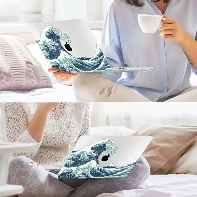 Alt view image 5 of 5 - for MacBook Pro 16 inch 2020 2019 Release Model A2141, May Chen Crystal Clear Hard Shell Case Cover for MacBook Pro 16 inch Fit Touch ID and Touch Bar & Retina Display - Great Wave