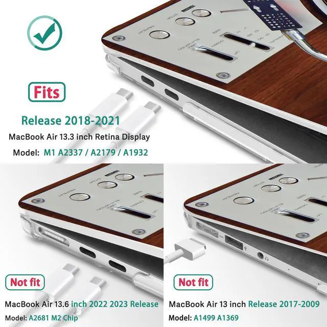 Alt view image 3 of 5 - May Chen Compatible with New MacBook Air 13 inch Case 2021, 2020 2019 2018 Release Model: M1 A2337 A2179 A1932, Hard Shell Case Cover for Mabook Air 13 inch with Retina Dispaly, Retro Music Machine