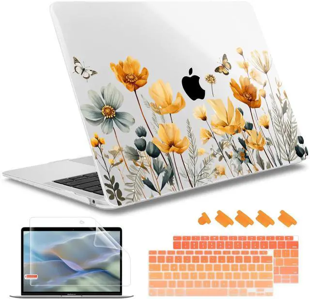 Main image of May Chen Compatible with MacBook Air 13 inch Case 2021, 2020 2019 2018 Release Model: M1 A2337 A2179 A1932, Plastic Hard Shell Case Cover for MacBook Air 13 inch with Retina Dispaly, Wildflowers S930