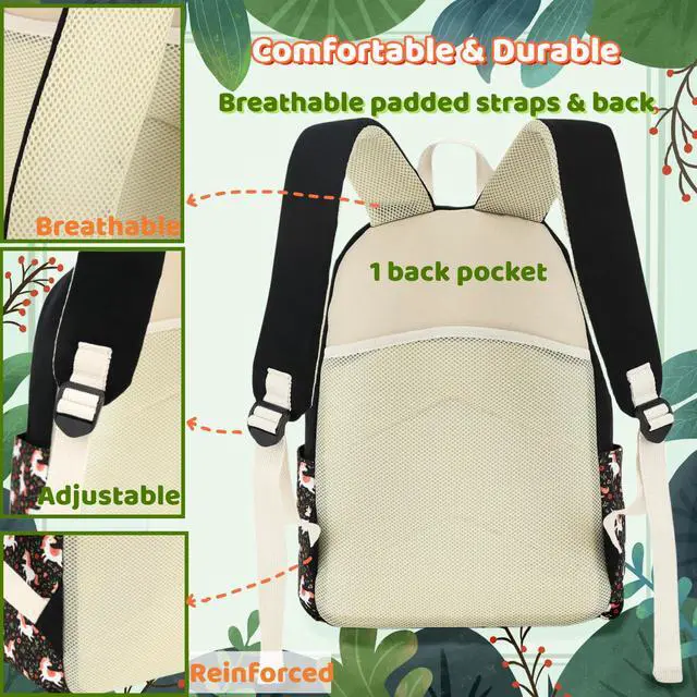 Alt view image 5 of 5 - Leaper Canvas Backpack Laptop Bag Travel Bag bag Daypack Black