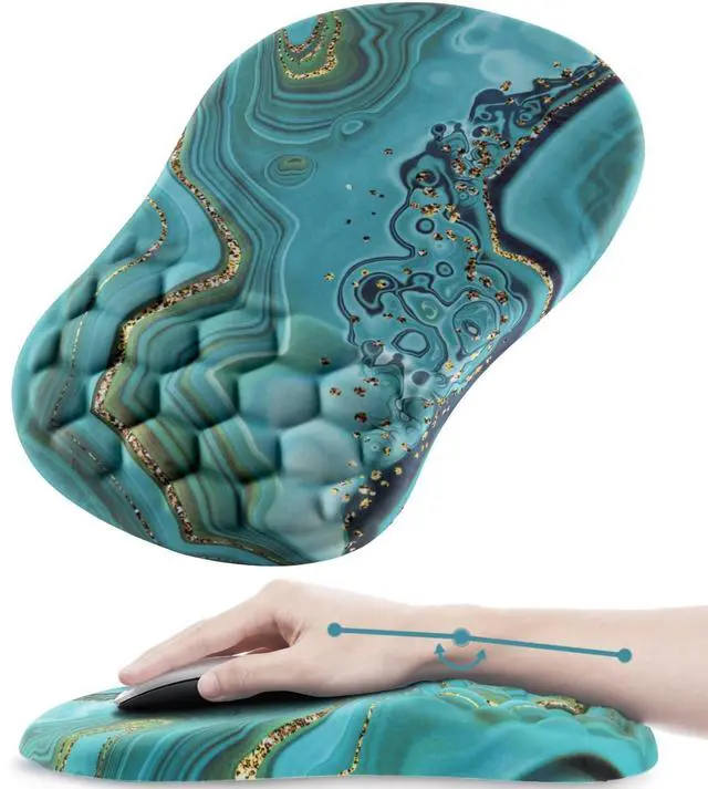 Main image of Laokiiy Mouse Pad Wrist Support, Ergonomic Mouse Pad with Wrist Rest, Comfortable Computer Mouse Pad for Laptop, Pain Relief Mousepad with Non-Slip PU Base Green