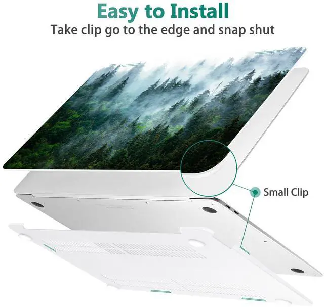 Alt view image 4 of 5 - May Chen Compatible with New MacBook Air 13 inch Case 2021, 2020 2019 2018 Release Model: M1 A2337 A2179 A1932, Plastic Matte Hard Shell Case Cover for Mabook Air 13 inch with Retina Dispaly, Forest