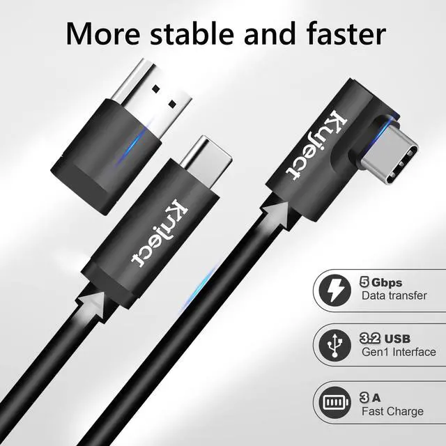 Alt view image 3 of 5 - Kuject Link Cable 20FT Compatible for Quest 3S/3, Quest 2/Pro, Pico 4, VR Headset Accessories Cable for Rift S/Steam VR Games, USB 3.0 Type C to C High Speed Data Transfer Charging Cord for Gaming PC
