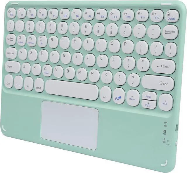 Main image of KUYHRF Wireless Keyboard with Touchpad, Ultra-Thin Rechargeable Bluetooth Keyboard Mini Wireless Keyboard with trackpad Round Key for iPad pro/iPad/iOS/Mac OS/Android/Windows (Green)
