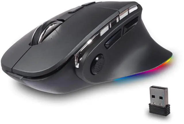 Main image of Ergonomic Mouse,Bluetooth Vertical Wireless Mouse,LED Rechargeable Optical Computer Mice, Portable(BT5.2 or USB 2.4GHz) Dual Mode,1000/1600/2400 DPI,8 Buttons for Laptop,Desktop,PC,Macbook (grey)