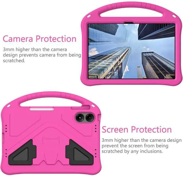 Alt view image 4 of 5 - Kwamaz for Onn 12.1 inch Tablet Pro Case 2024 (Model: 100146663), EVA Shockproof Cover for Walmart Onn Surf 12.1'' Tablet Case, with Strap Handle, Pink