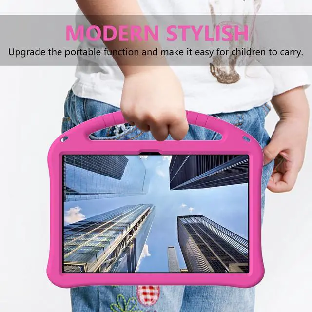 Alt view image 5 of 5 - Kwamaz for Onn 12.1 inch Tablet Pro Case 2024 (Model: 100146663), EVA Shockproof Cover for Walmart Onn Surf 12.1'' Tablet Case, with Strap Handle, Pink