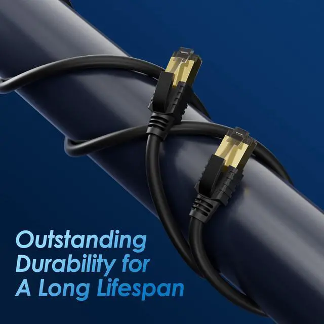 Alt view image 5 of 5 - Cat 7 Ethernet Cable 100 Feet, Long High Speed Internet Cord, CAT7 RJ45 LAN Network Cable, Triple Shielding SFTP 10Gbps 600Mhz Patch Cable, Compatible with CAT6A CAT6 CAT5E CAT5 Cable