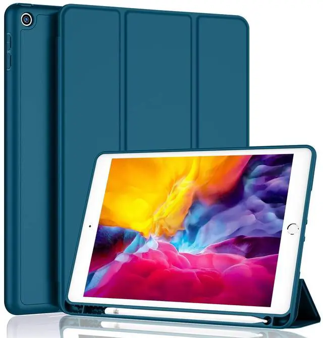 Main image of iMieet iPad 9.7 Case (2018/2017 Model, 6th/5th Generation), Smart Cover with Pencil Holder and Soft Baby Skin Silicone Back and Full Body Protection, Auto Wake/Sleep Cover (Teal)