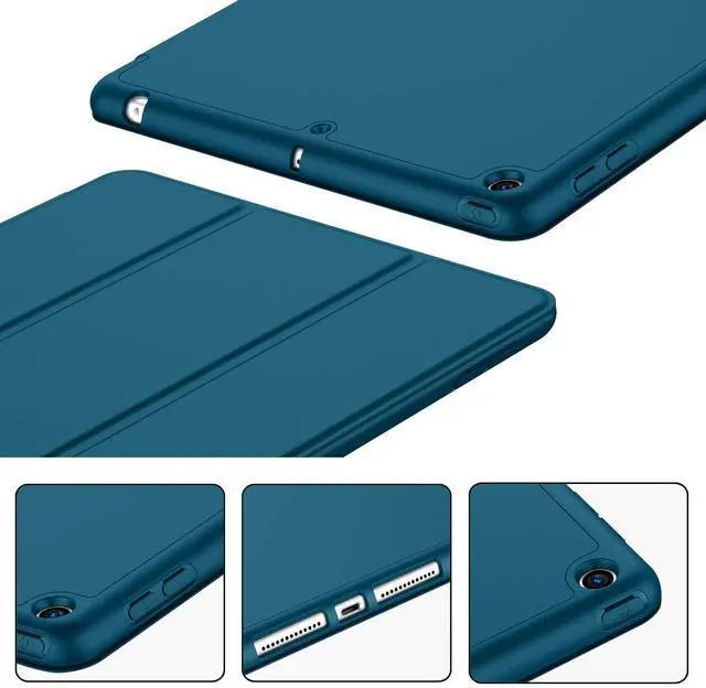 Alt view image 3 of 5 - iMieet iPad 9.7 Case (2018/2017 Model, 6th/5th Generation), Smart Cover with Pencil Holder and Soft Baby Skin Silicone Back and Full Body Protection, Auto Wake/Sleep Cover (Teal)