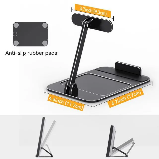 Alt view image 4 of 5 - Laivli Aluminum Echo Show 15 Stand, Tilt Stand for Echo Show 15, with Storage Tray, Easy Switch in Portrait and Landscape Mode, Black