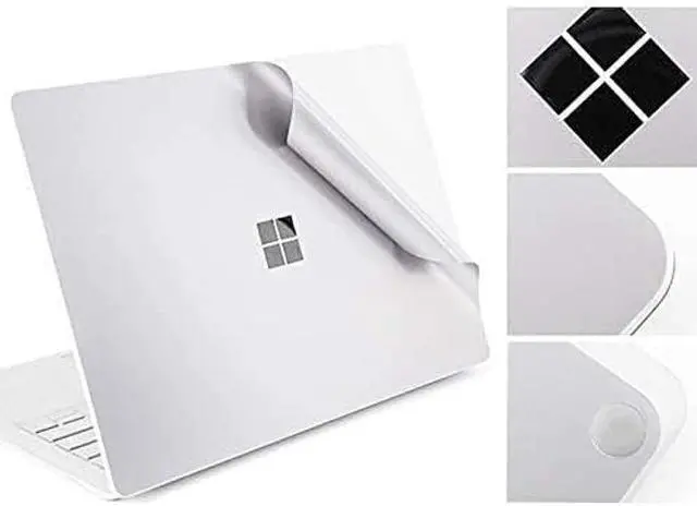 Alt view image 4 of 5 - XSKN Pure Color Full Body Bubble Free Computer Vinyl Decal Sticker Cover Protective Skin for Microsoft Surface Laptop 1 2 3 4 5 Model Computer (Surface Laptop 1&2 13.5 inch, Silver)