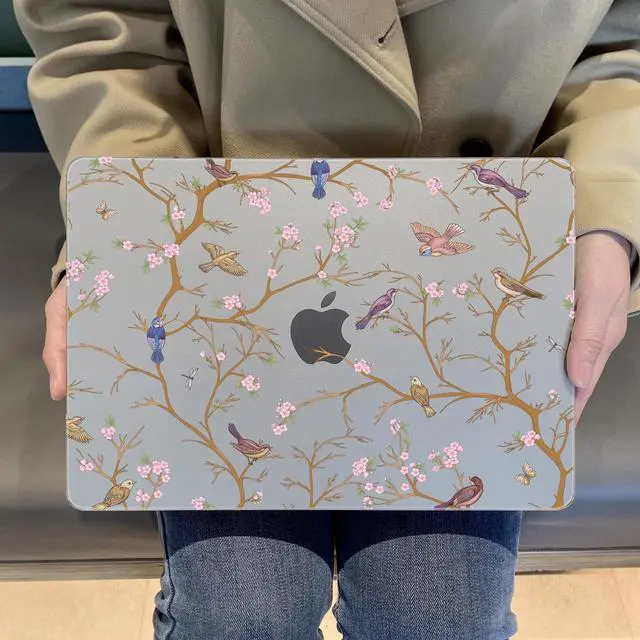 Alt view image 4 of 5 - MEEgoodo for M4 MacBook Pro 16 inch Case 2024 2023 2021, Flexible & Matte Case Fit Model A3403/A3186/A2991/A2780/A2485 M3 M2 M1 Pro/Max, Cherry Blossom & Sparrow