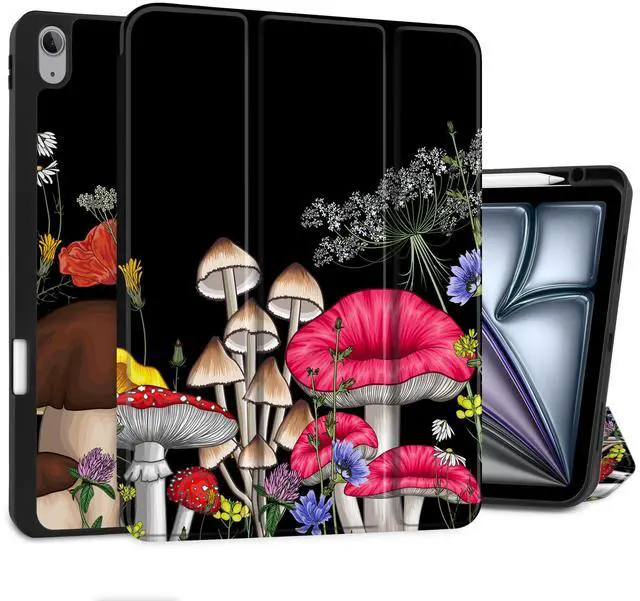 Main image of MEEgoodo Case for iPad Air 13 inch 2025 2024 (M3/M2), Tablet Cases with Trifold Stand + Pencil Holder + Auto Wake/Sleep + Soft TPU Back Cover, Forest of Mushrooms