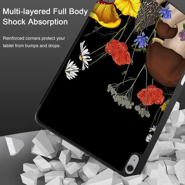 Alt view image 5 of 5 - MEEgoodo Case for iPad Air 13 inch 2025 2024 (M3/M2), Tablet Cases with Trifold Stand + Pencil Holder + Auto Wake/Sleep + Soft TPU Back Cover, Forest of Mushrooms